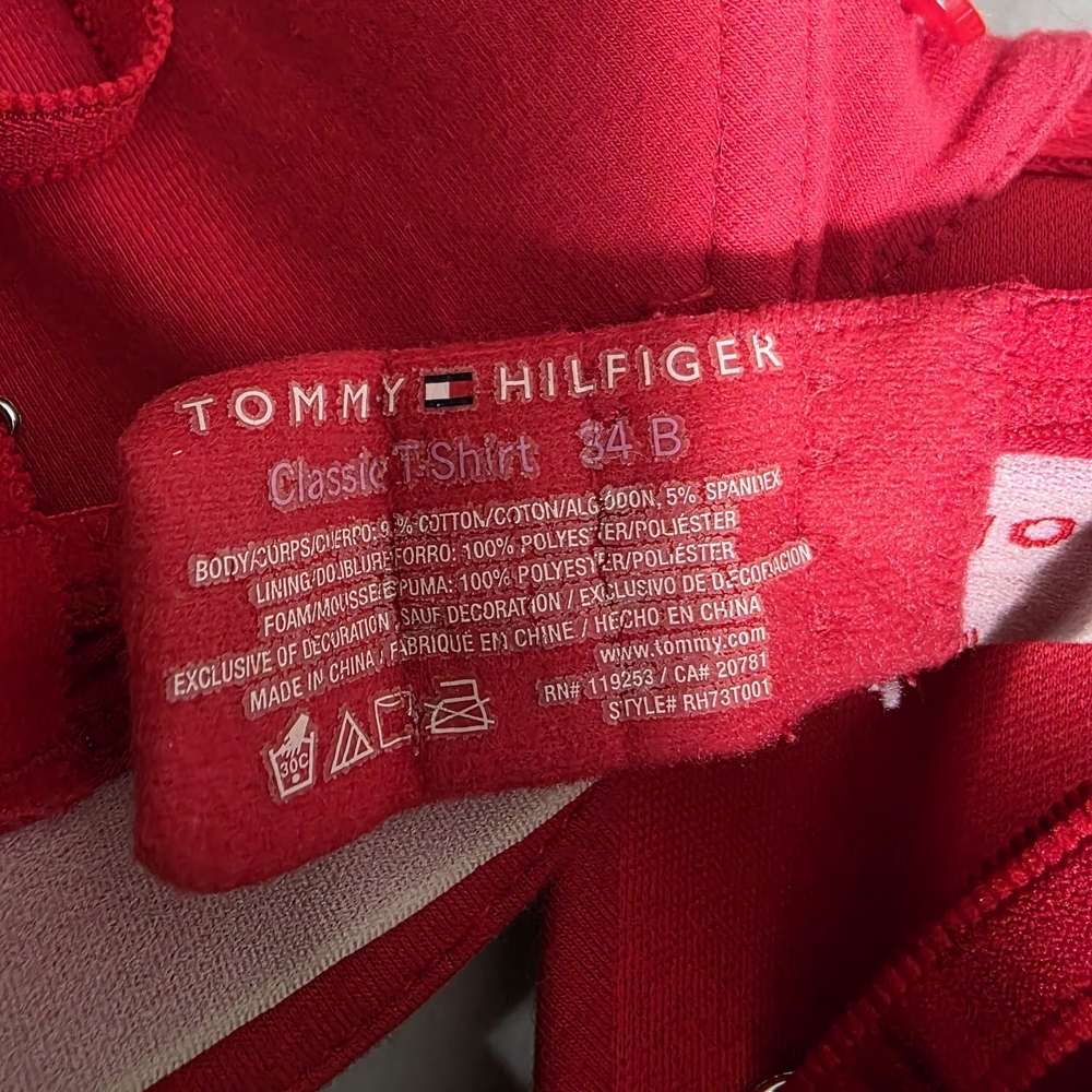 Tommy Hilfiger Red bra with lace on back. Adjustable straps. Size 34B. - Picture 4 of 5